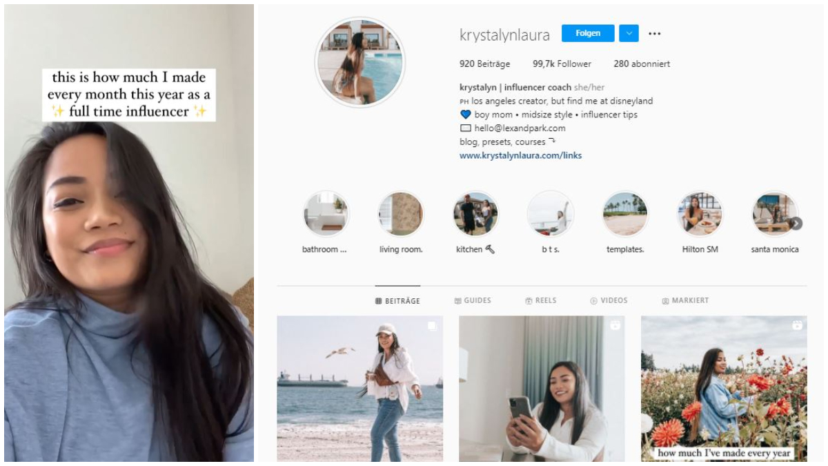 Krystalyn gibt Tipps, wie man mit Social Media Geld verdienen kann.