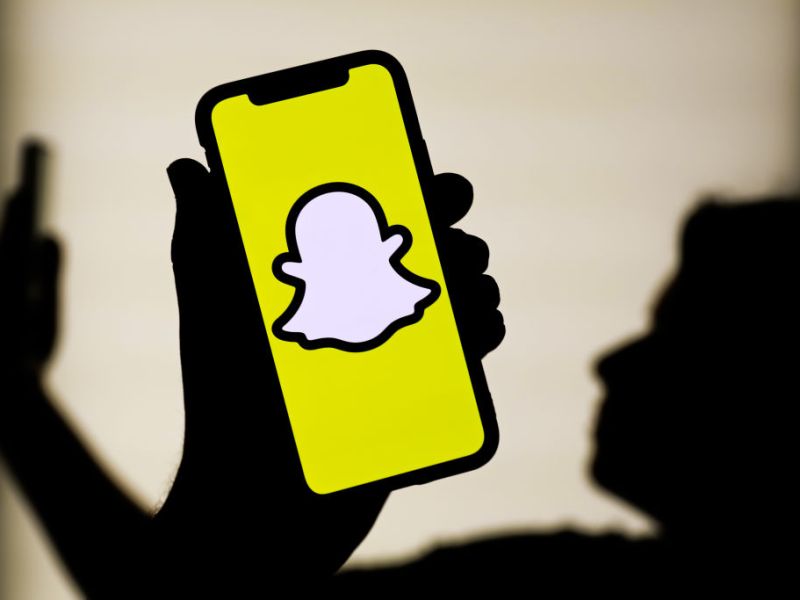 Das Logo von Snapchat ist ein Geist vor gelben Hintergrund
