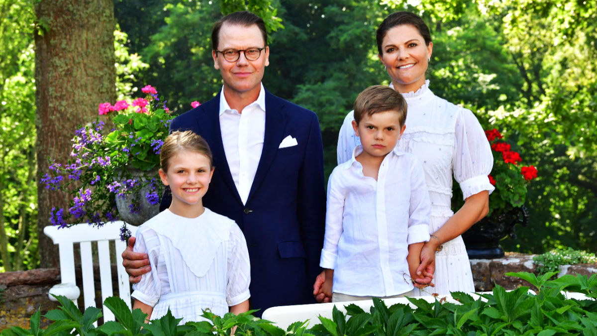 Kronprinz Daniel, Kronprinzessin Victoria, Prinzessin Estelle und Prinz Oscar im Juli 2021