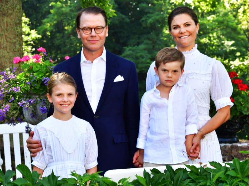 Kronprinz Daniel, Kronprinzessin Victoria, Prinzessin Estelle und Prinz Oscar im Juli 2021