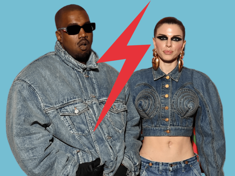 Kanye West und Julia Fox posieren.