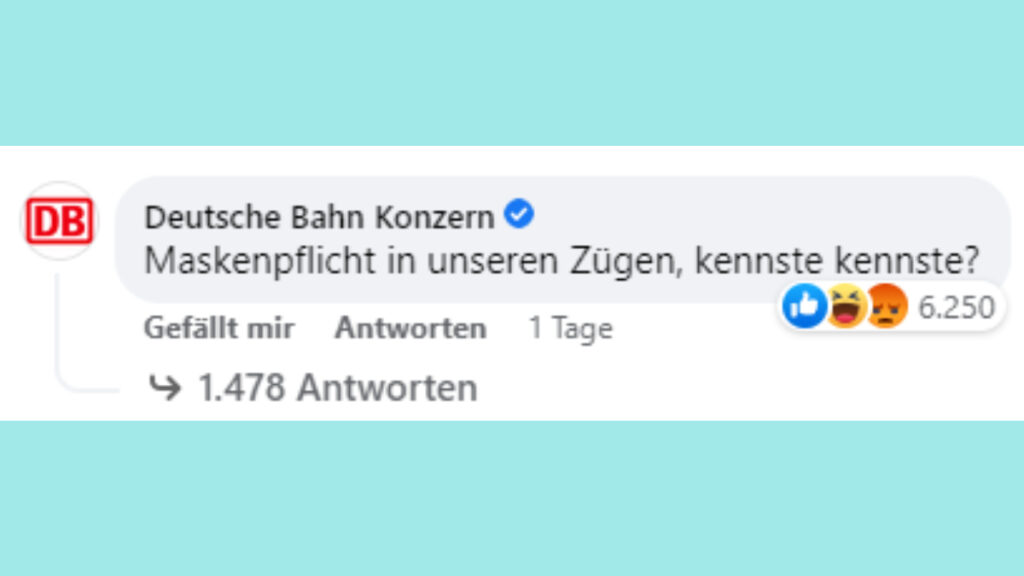 Die Deutsche Bahn kommentiert Mario Barths Facebook-Video.