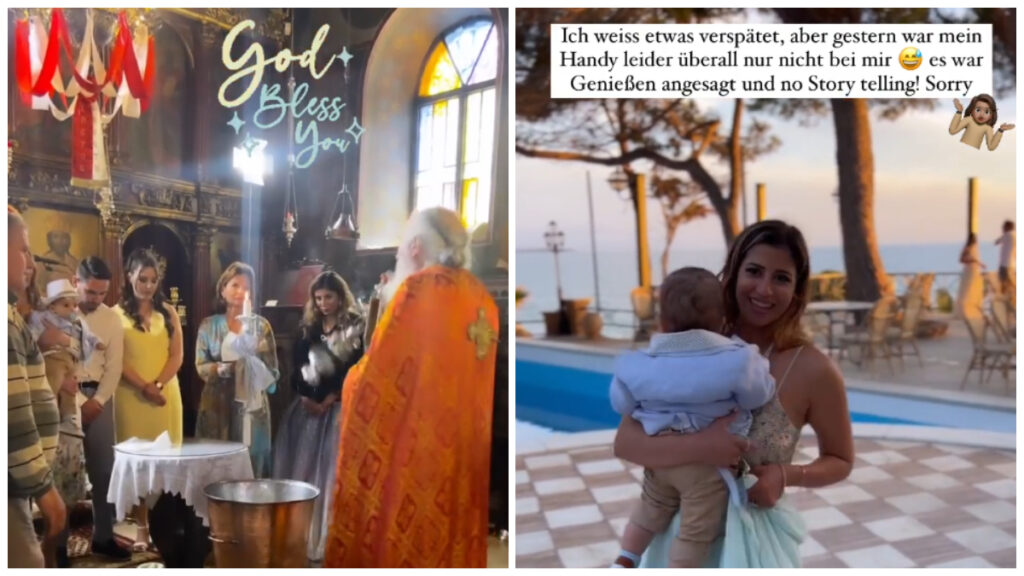 Eva Benetatou teilt Momente der Taufe ihres Sohns George Angelos.