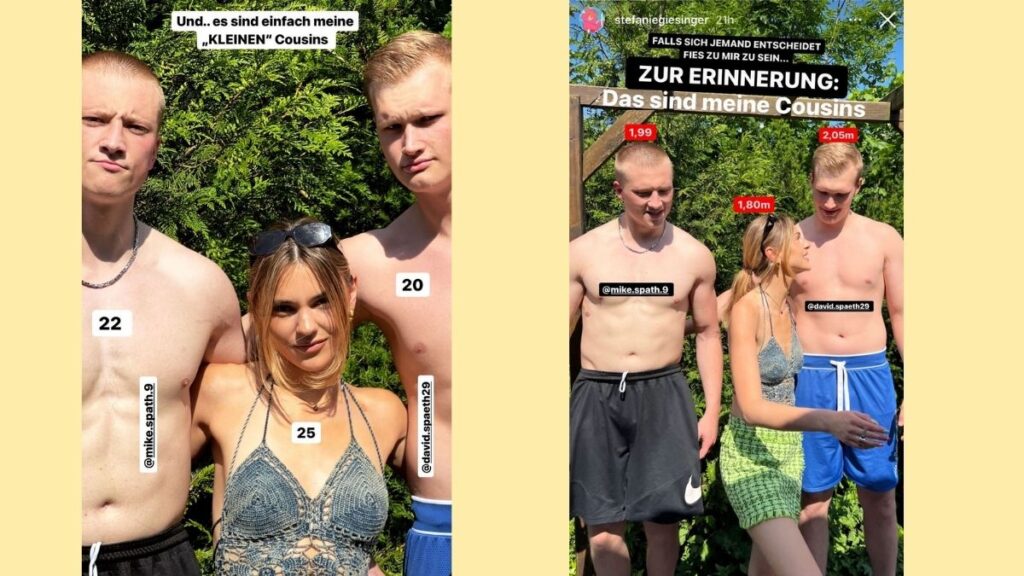 Stefanie Giesingern postet Fotos von sich und ihren Cousins auf Instagram.