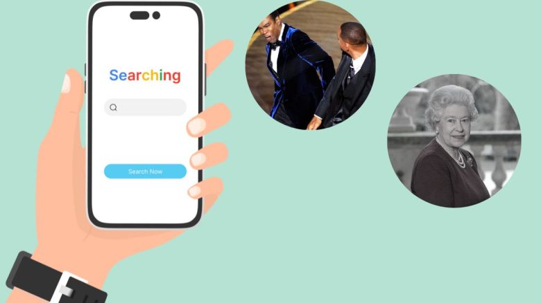 Google Suche 2022: Queen Elizabeth und Will Smith Memes